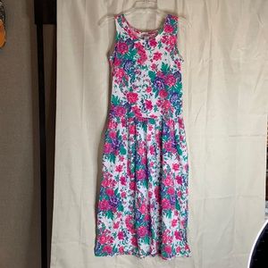 Vtg 80s 90s FADS Dress Floral Garden Party size small